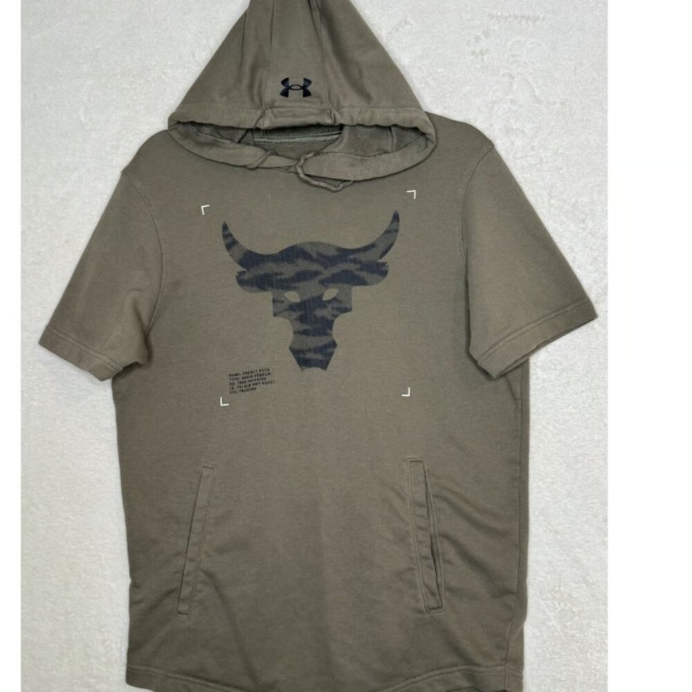 Under Armour Project Rock Short Sleeve Hoodie Size Small